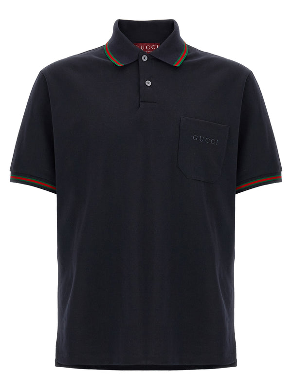 Gucci 100% cotton polo in navy