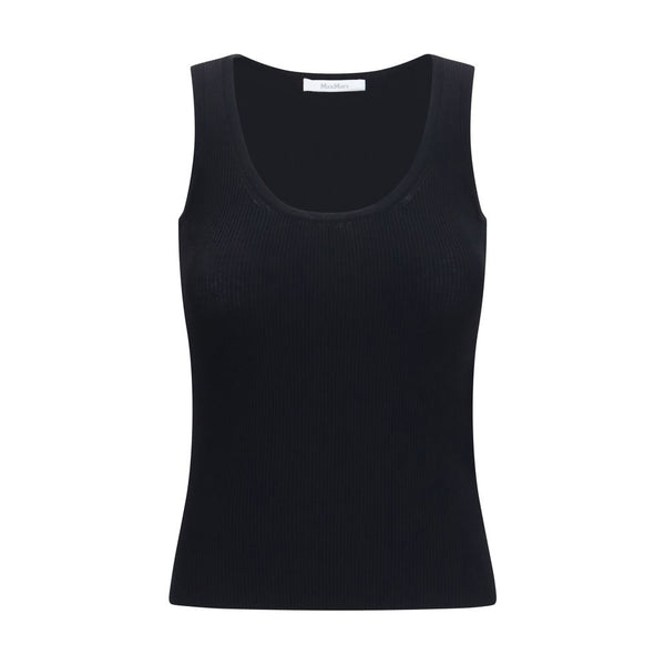 Max Mara 83% Viscose tank top in black