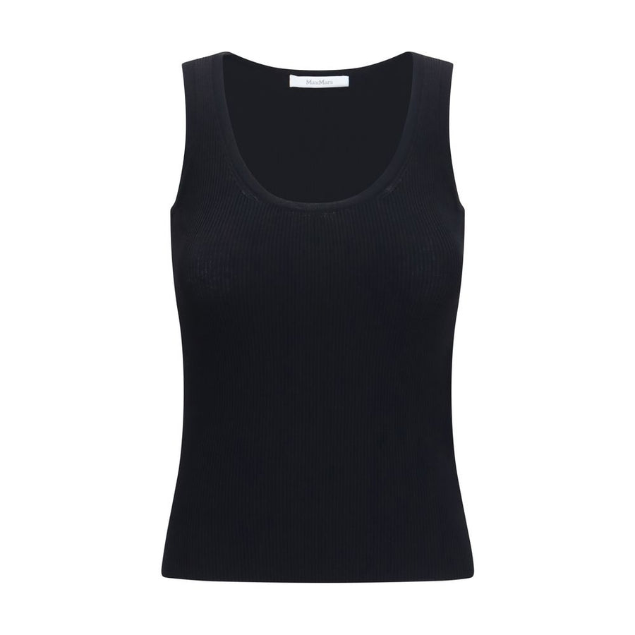 Max Mara 83% Viscose tank top in black