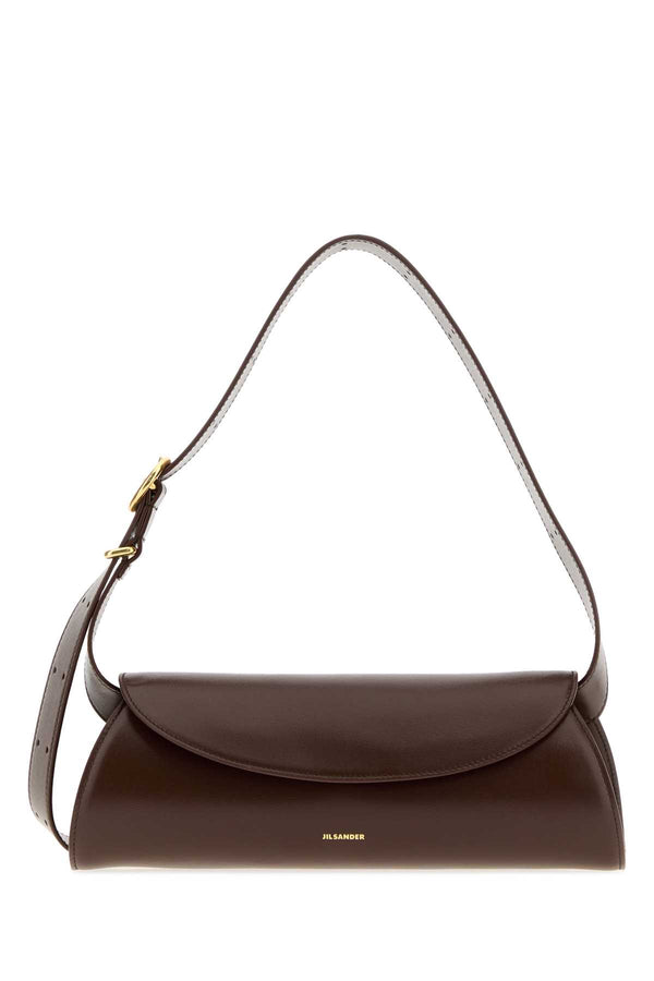 Chocolate Leather Small Cannolo Shoulder Bag 205 Borse A Mano
