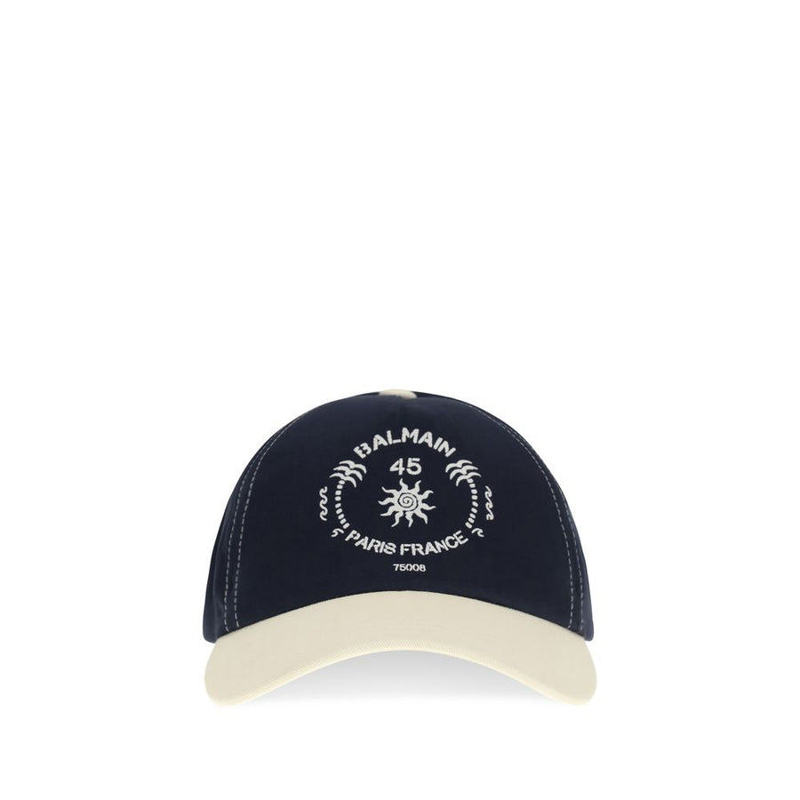 Balmain BAGH0XA410CB24SFQBB 100% Cotton baseball cap in navy