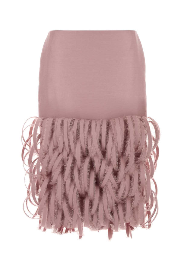 Pink Wool Blend Skirt Dustypink Gonne