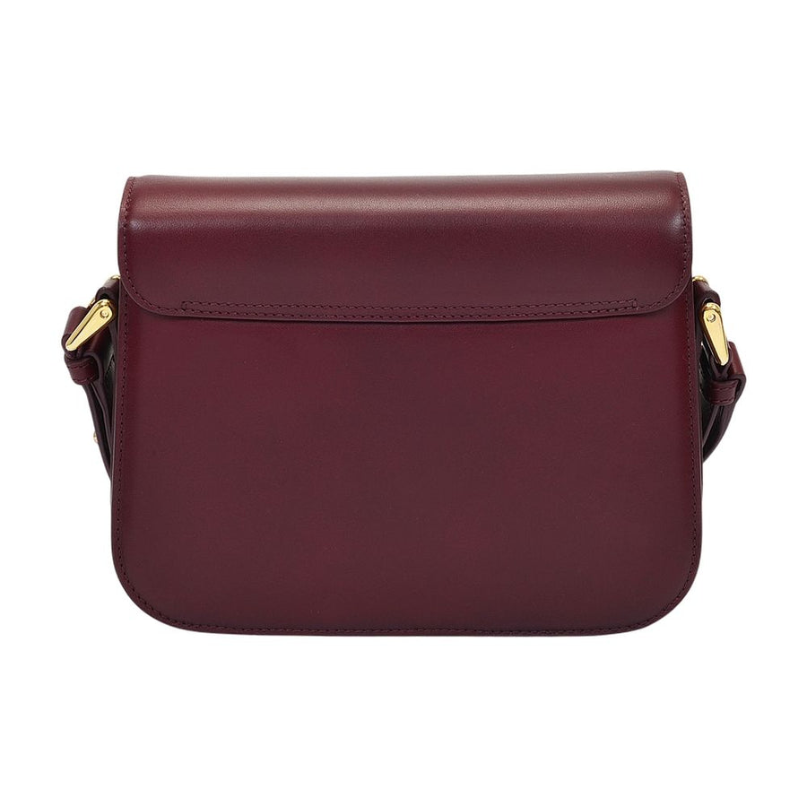A.P.C. Cowhide shoulder bag in burgundy