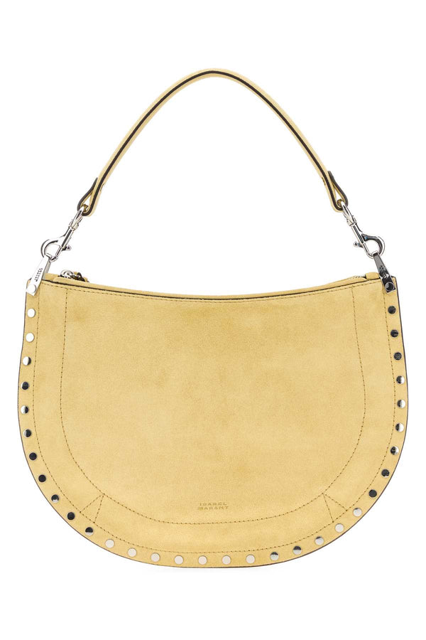 Pastel Yellow Suede Oskan Shoulder Bag Straw Borse A Tracolla