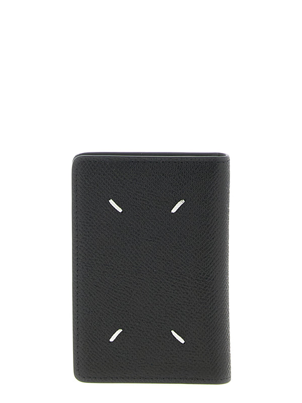 Maison Margiela 100% calfskin leather card case in black