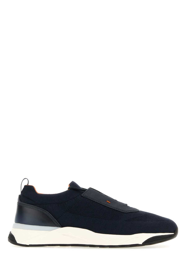 Santoni Exterior: 100% Fabric; Interior: 100% Fabric; Sole: Rubber sneaker in navy