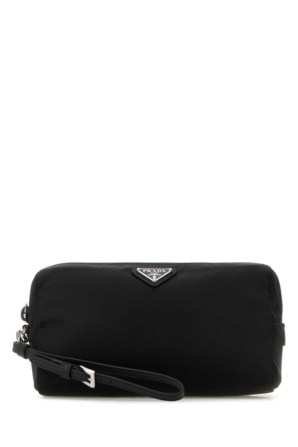Prada 100% Recycled Polyamide travel wallet in black