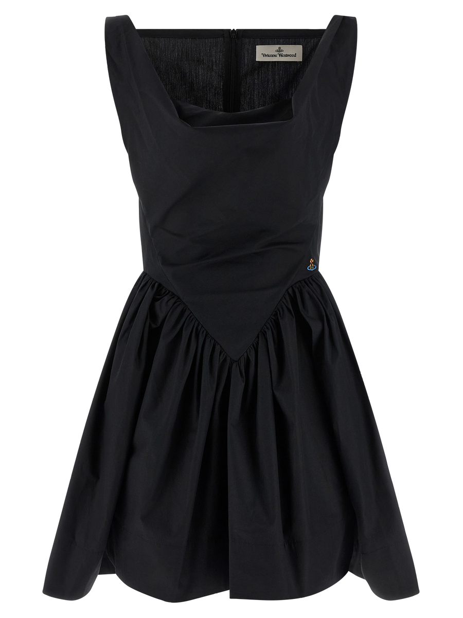 Black Cotton Short Dress