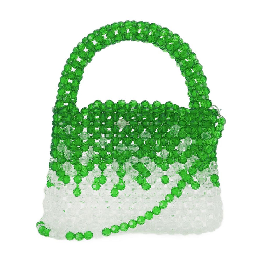 Germanier Glass beads shoulder bag in green
