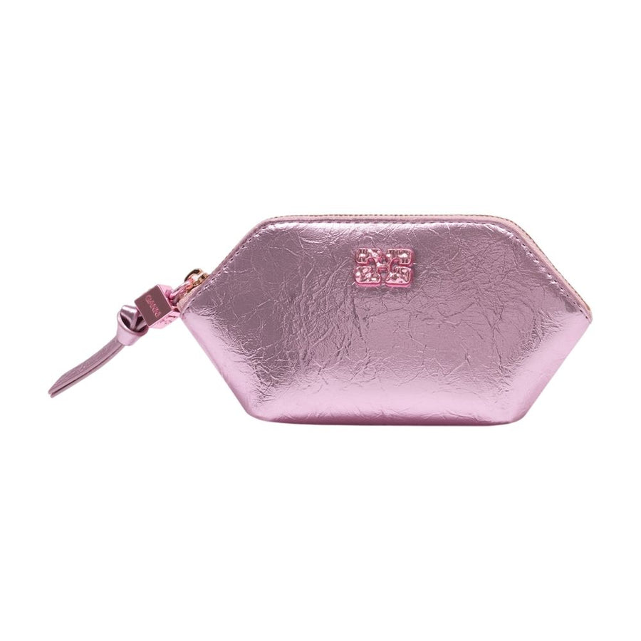 Ganni Polyurethane coin purse in pink