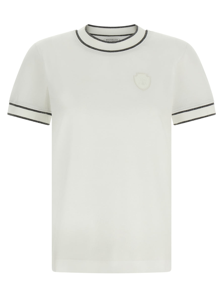 Brunello Cucinelli Cotton with flexible hand component t-shirt in white