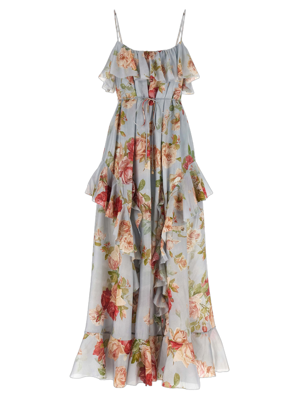 Zimmermann 100% silk habotai dress in gray