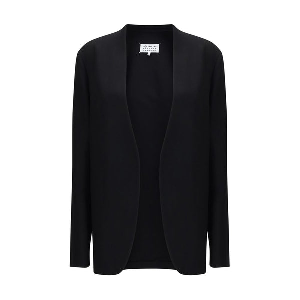 Maison Margiela Outer 100% Fleece Wool Ovis Aries cardigan in black