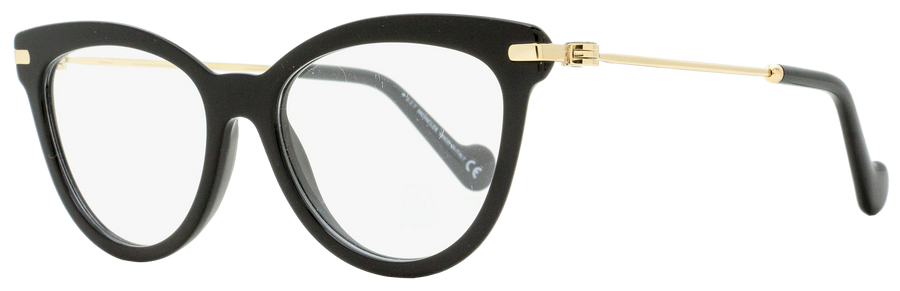 Moncler Cat Eye Eyeglasses Ml5018 001 Shiny Black-Gold 53mm 5018 Black/gold Plastic (acetate)/metal