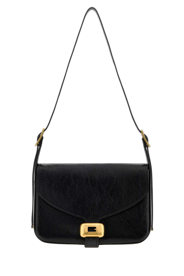Balenciaga Exterior: 100% Lamb Lining: 100% Lamb Finishing: Golden metal shoulder bag in black
