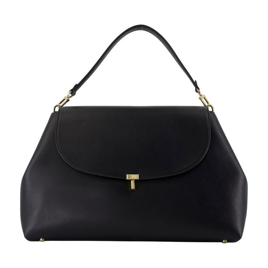 Toteme calfskin shoulder bag in black