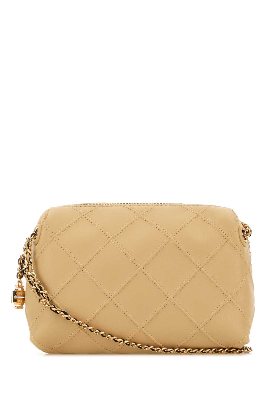 Tory Burch Camera Body: 100% Lamb Leather; Lining: 100% Polyester crossbody bag in beige