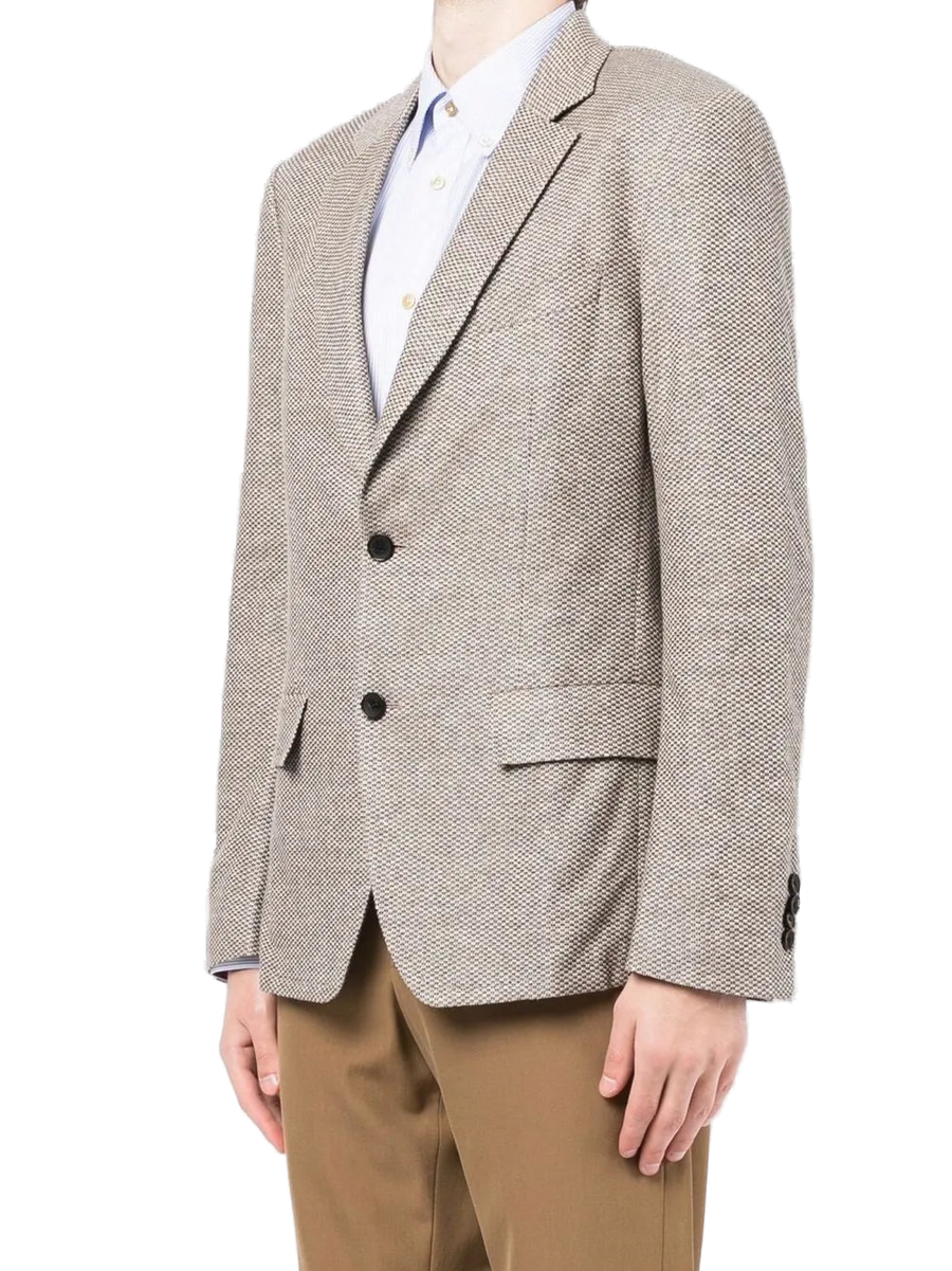 Ferragamo Cotton-linen blend blazer in brown