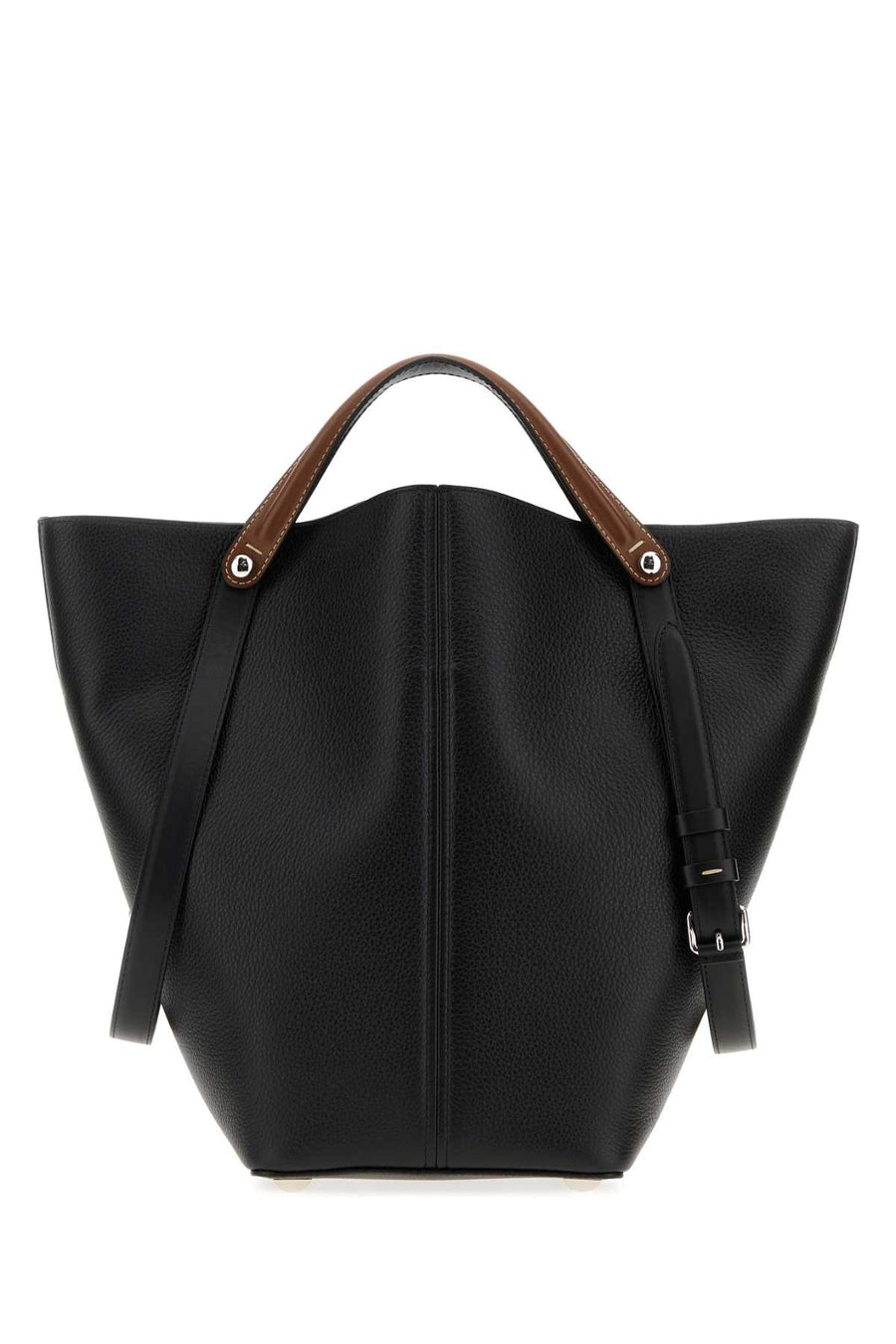 Black Leather Dress-Age Bucket Bag Blackchestnutblack Borse A Mano
