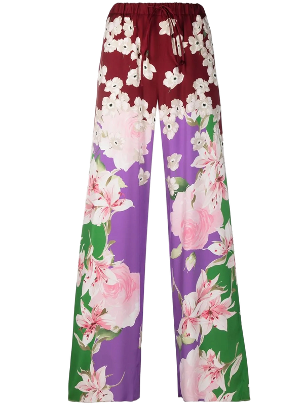 Valentino Stretch silk trousers in red