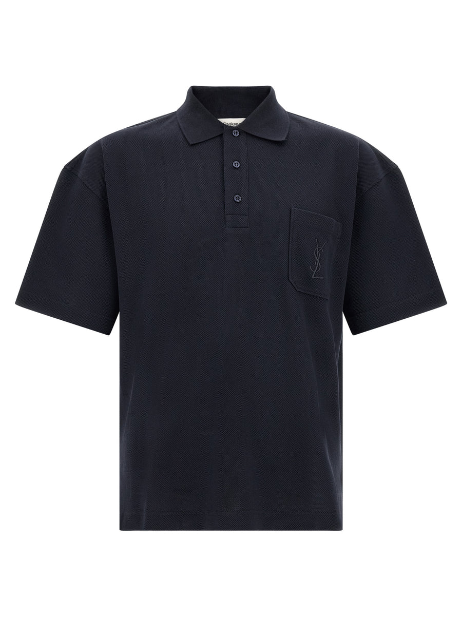 Blue Cotton Polo Shirt