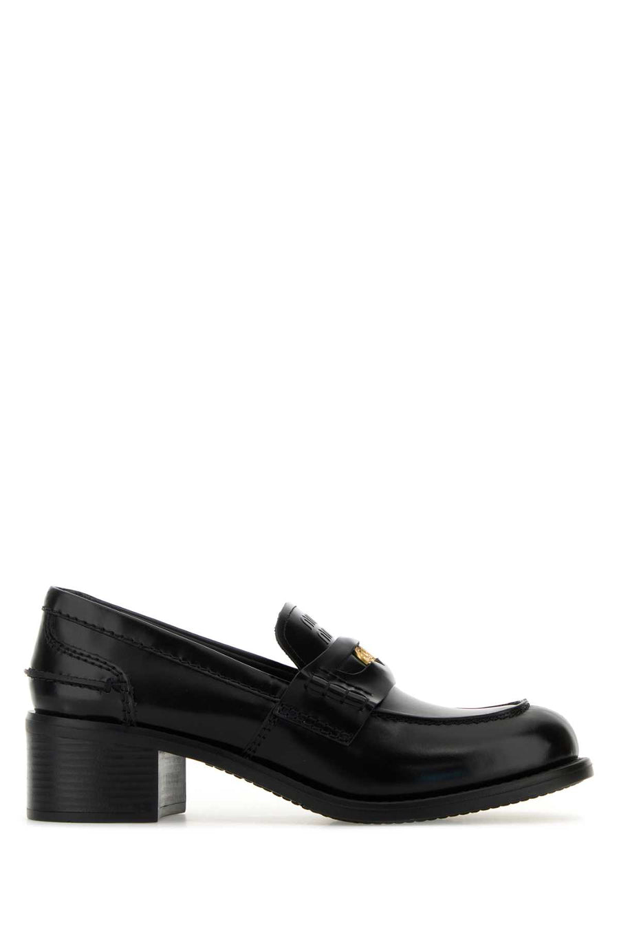 Miu Miu Exterior: 100% Leather loafer in black