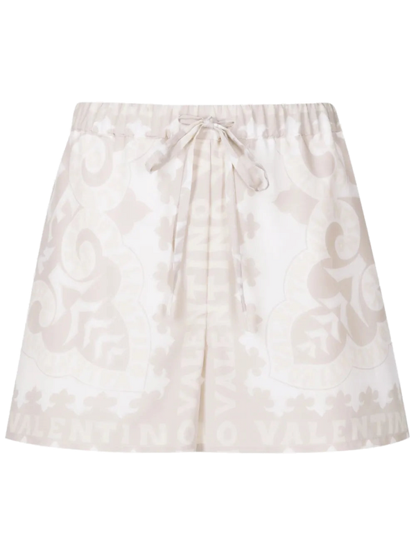 Valentino Silk-cotton blend shorts in beige