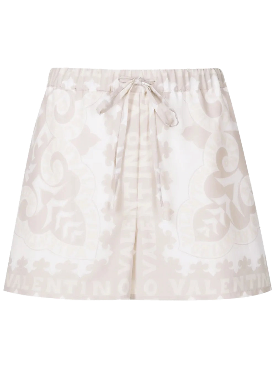 Valentino Silk-cotton blend shorts in beige