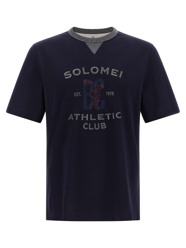 Brunello Cucinelli Pure cotton t-shirt in navy