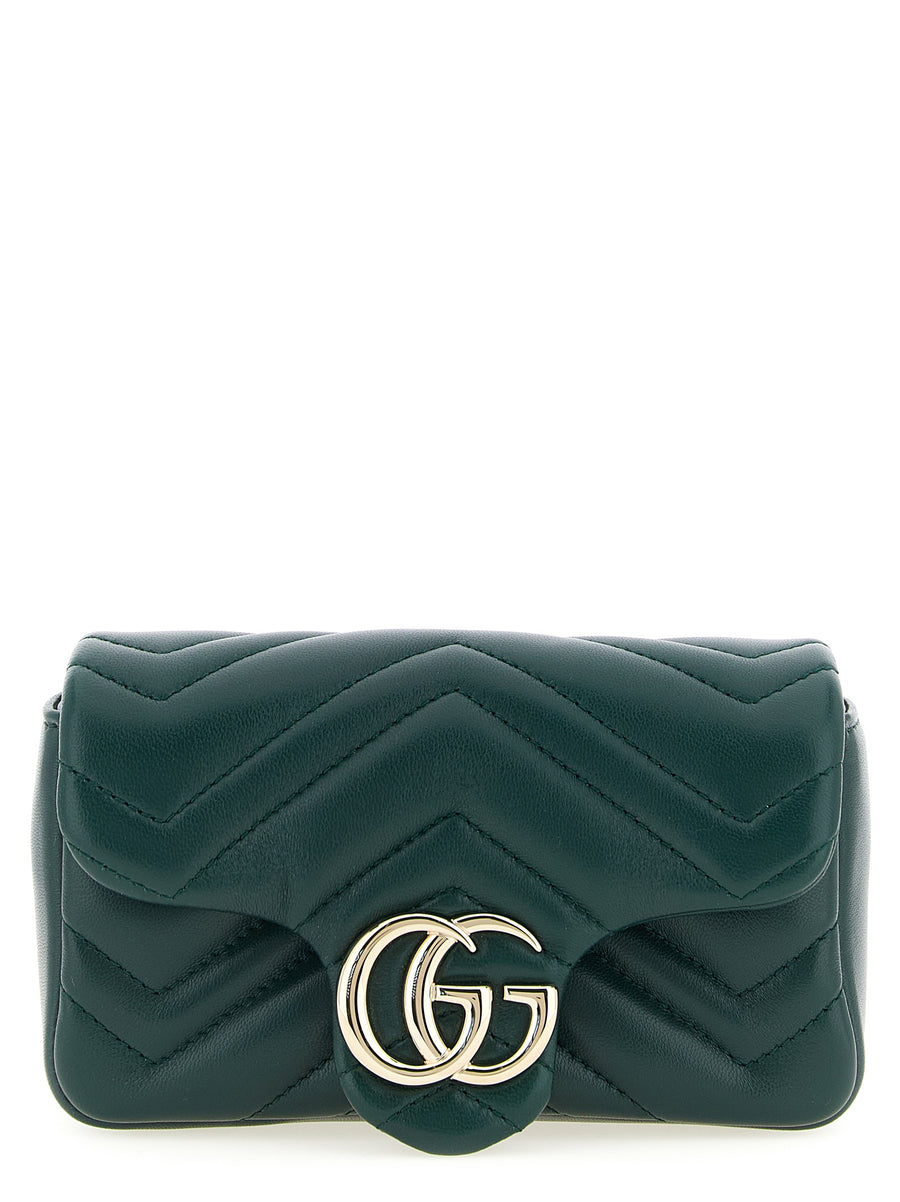 Gucci 100% lamb leather shoulder bag in green