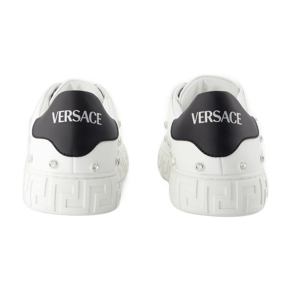 Versace Calfskin sneaker in white