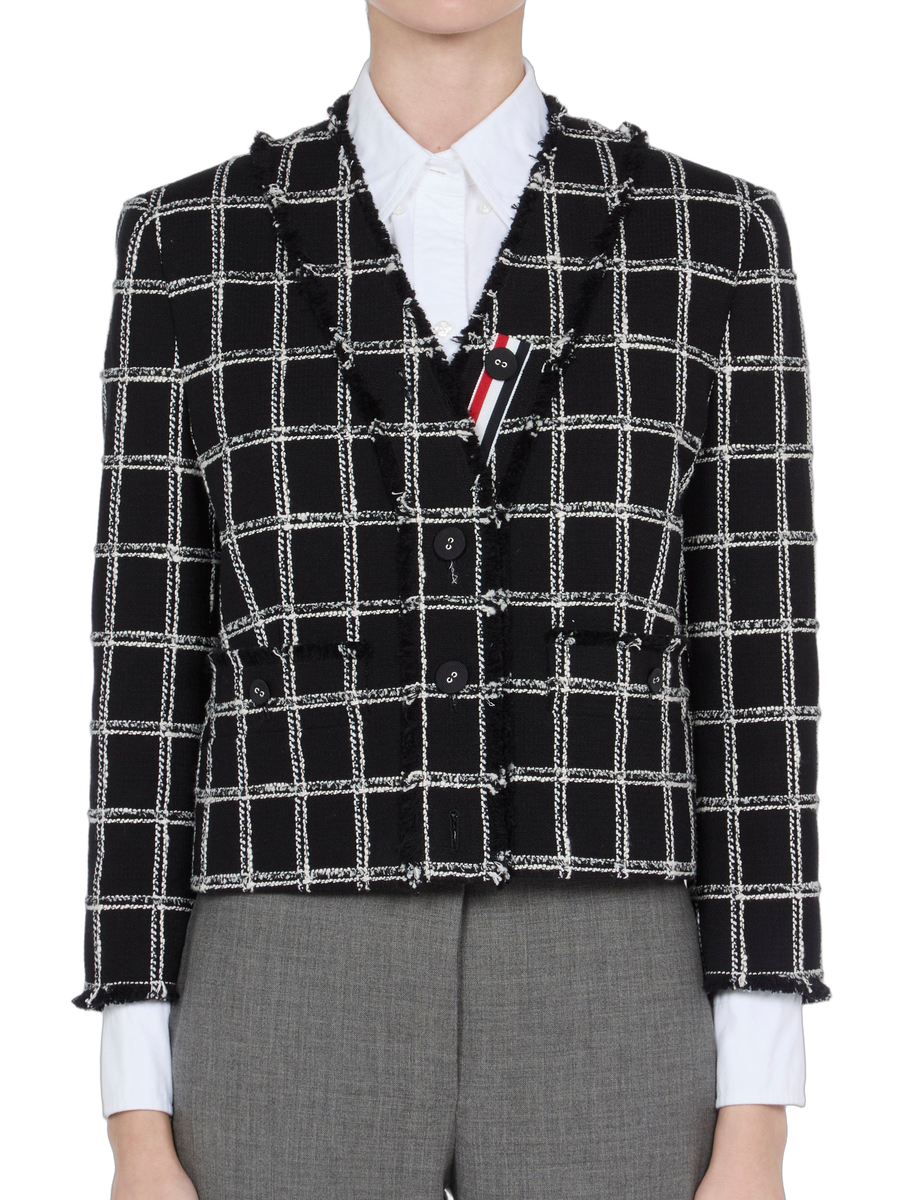 Thom Browne Tweed blazer in black