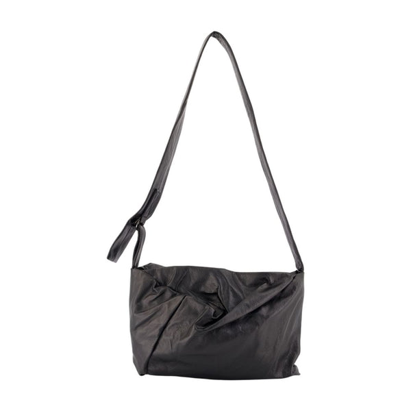 Puff S Shoulder Bag - Yohji Yamamoto Leather Black Cowhide / Shoulder-hobo-bags