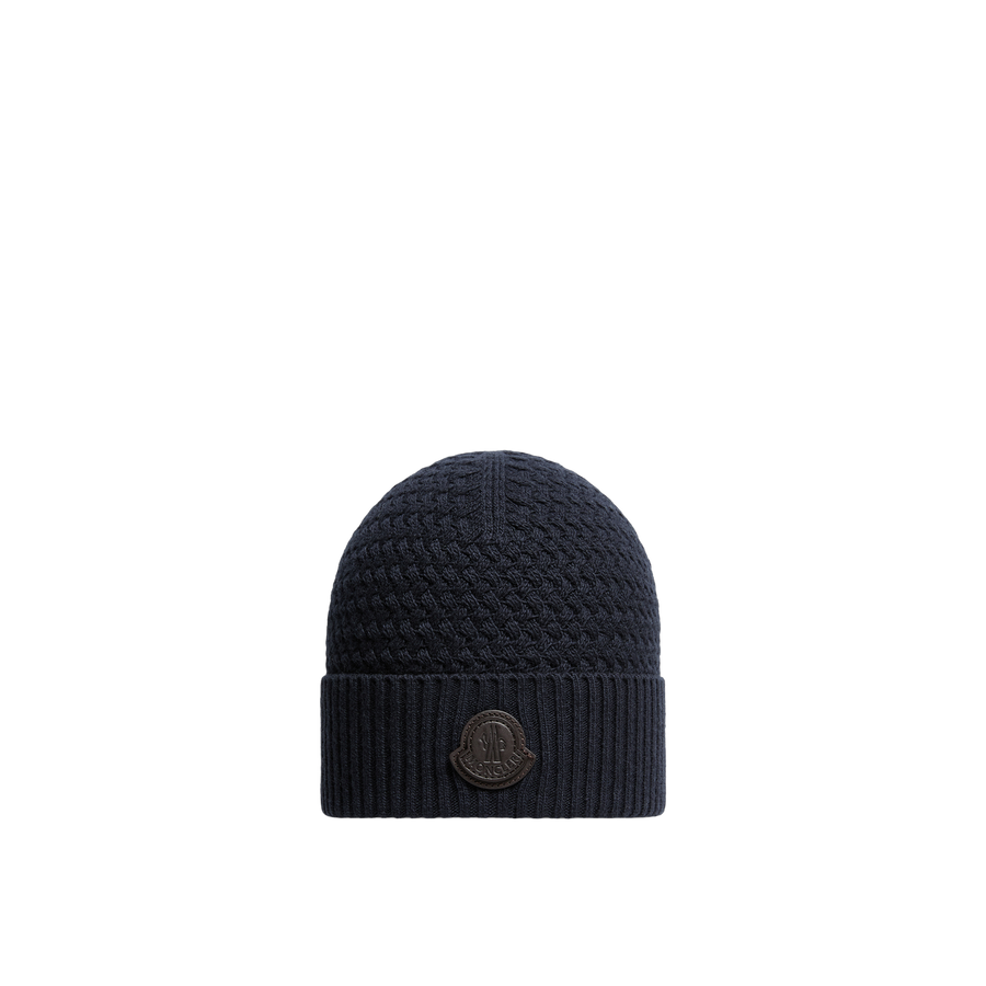Moncler L2091 Wool blend beanie in navy