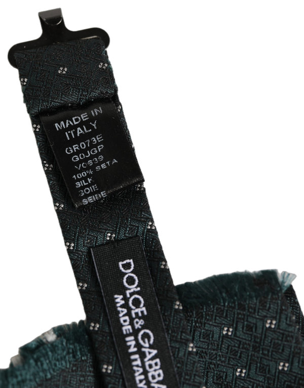 Dolce & Gabbana 100% Silk bow tie in green