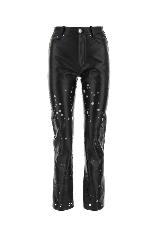 Durazzi 100% Leather trouser in black