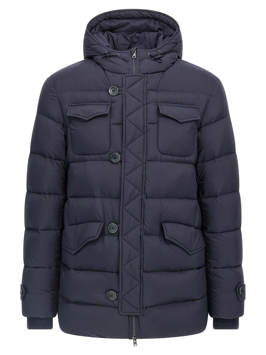 Blue Polyamide Full-Length Jacket Clothing