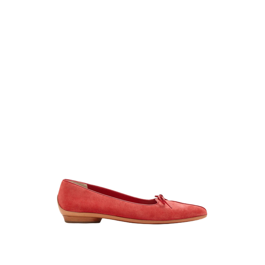 Ferragamo Suede upper flat in red