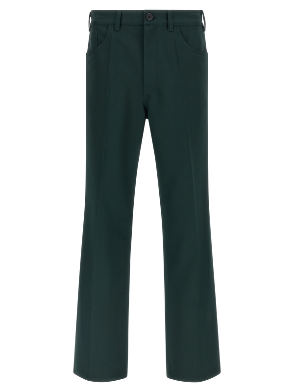 Marni 100% polyester trousers in green