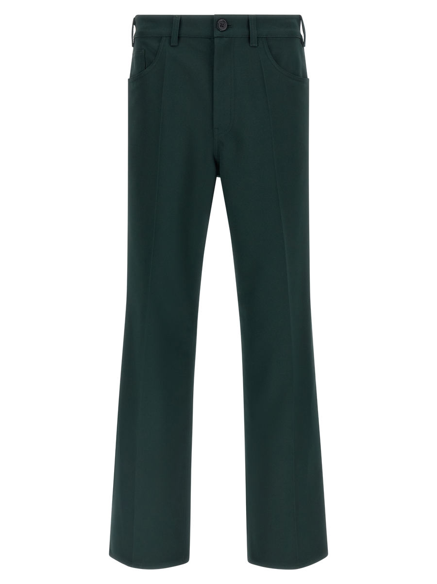 Marni 100% polyester trousers in green