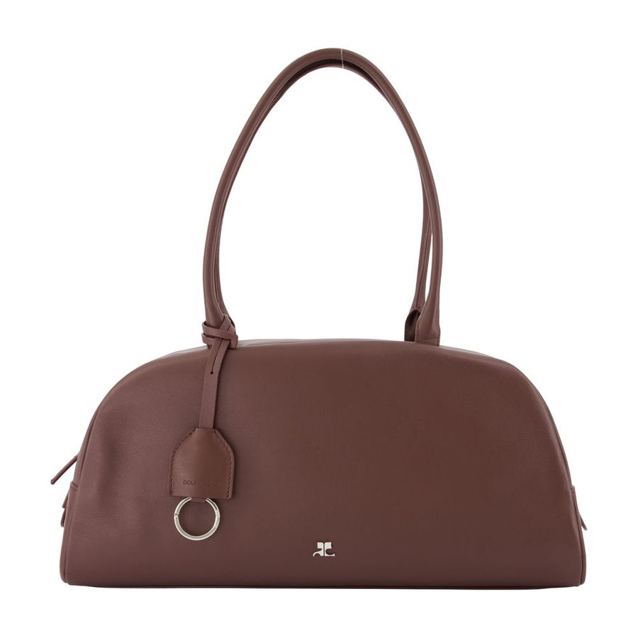 Courreges Cowhide shoulder bag in burgundy