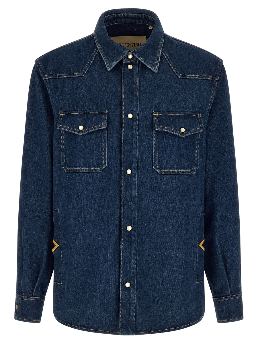 Valentino Garavani 100% cotton shirt in blue