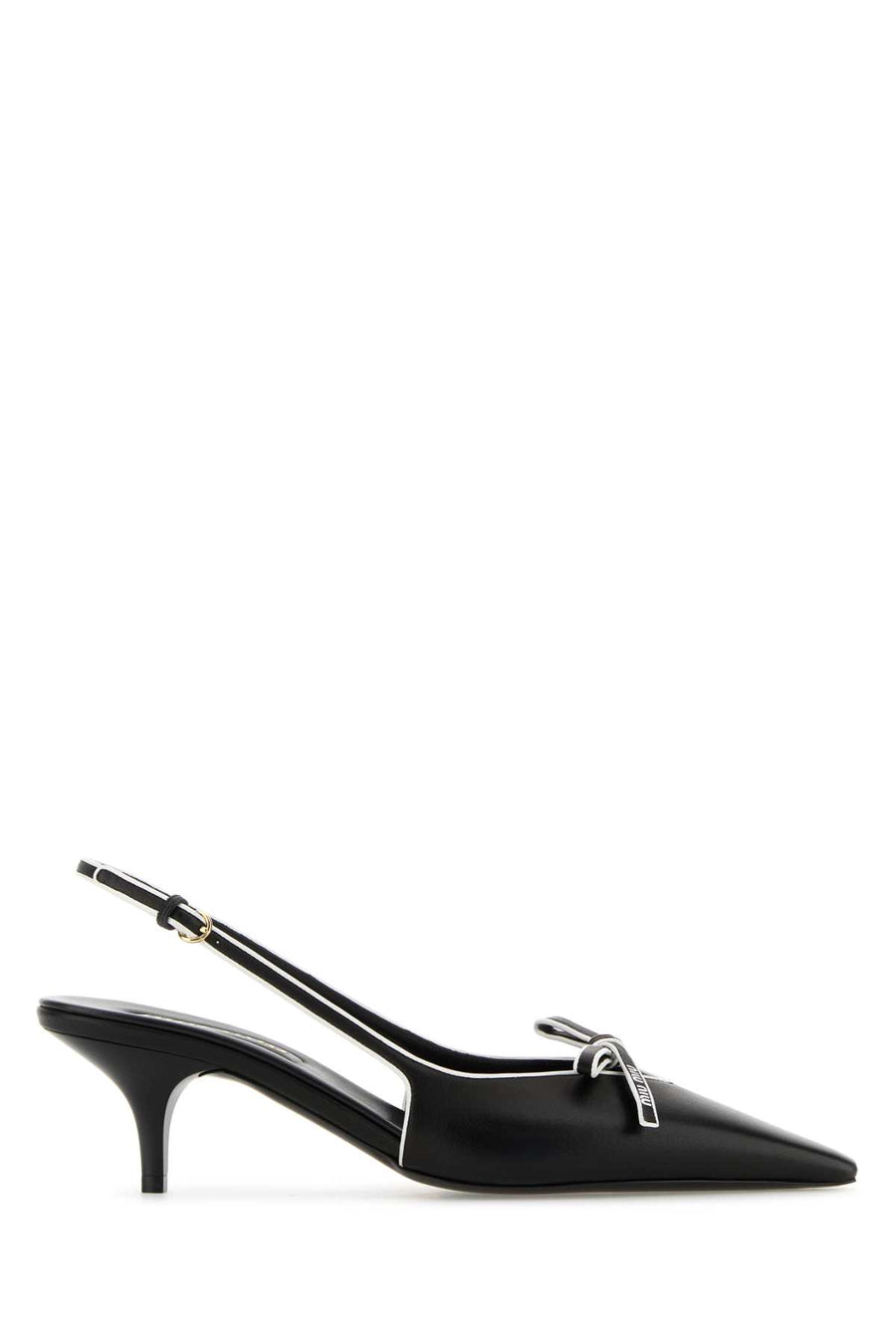 Miu Miu 100% Leather (Agnello) slingback heel in black