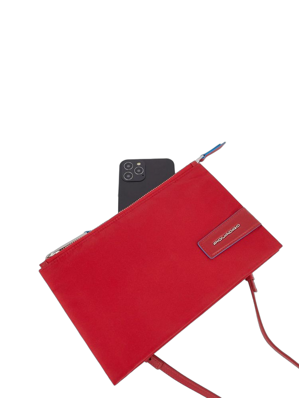 Piquadro 100% Recycled Nylon clutch in red