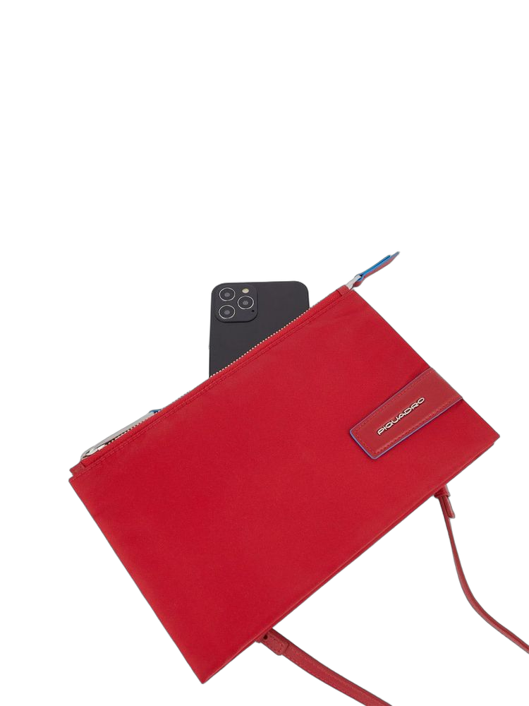 Piquadro 100% Recycled Nylon clutch in red