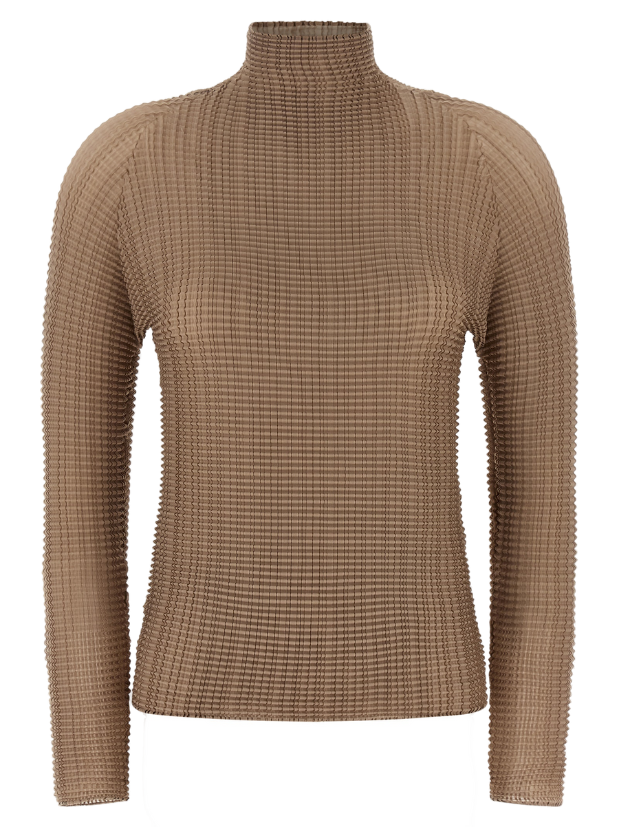 Issey Miyake 100% polyester blouse in beige