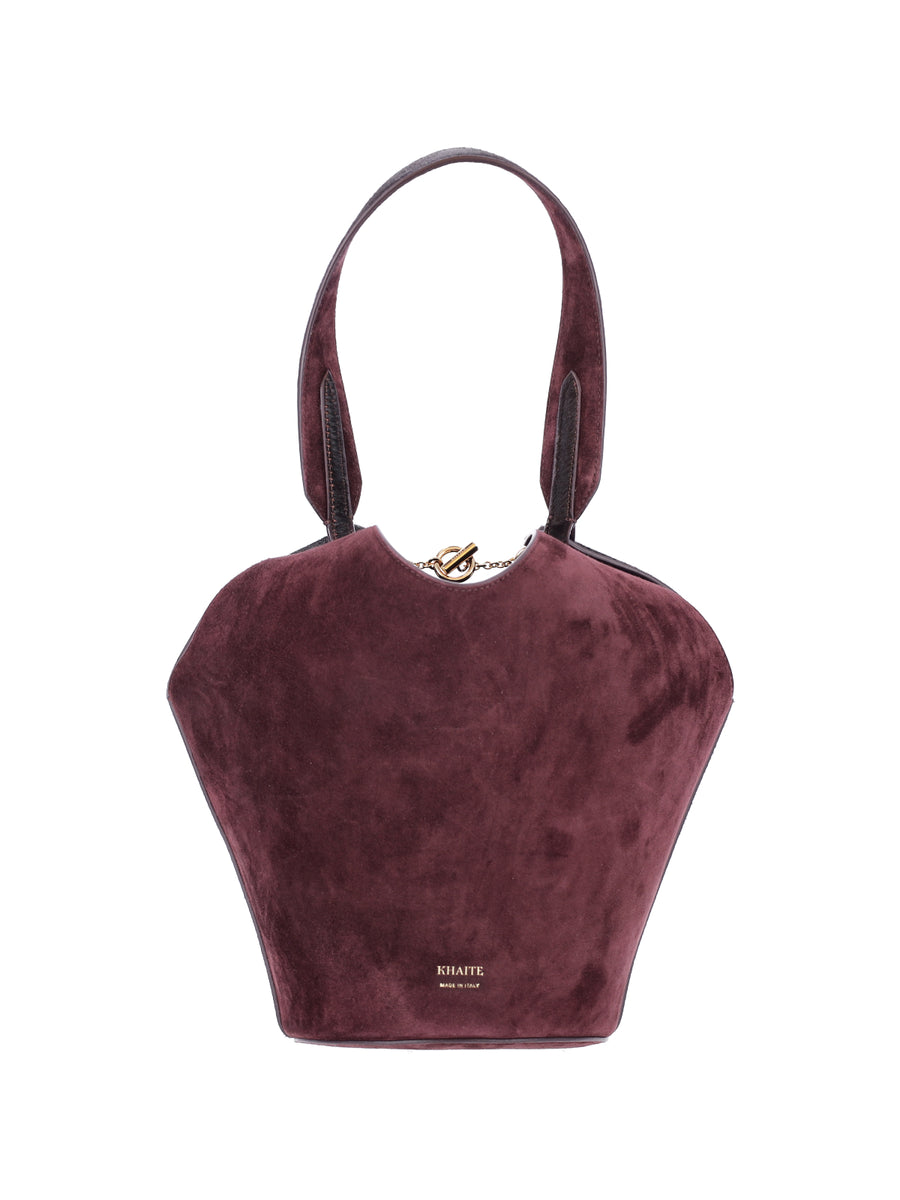 Khaite 100% Calf Leather shoulder bag in burgundy