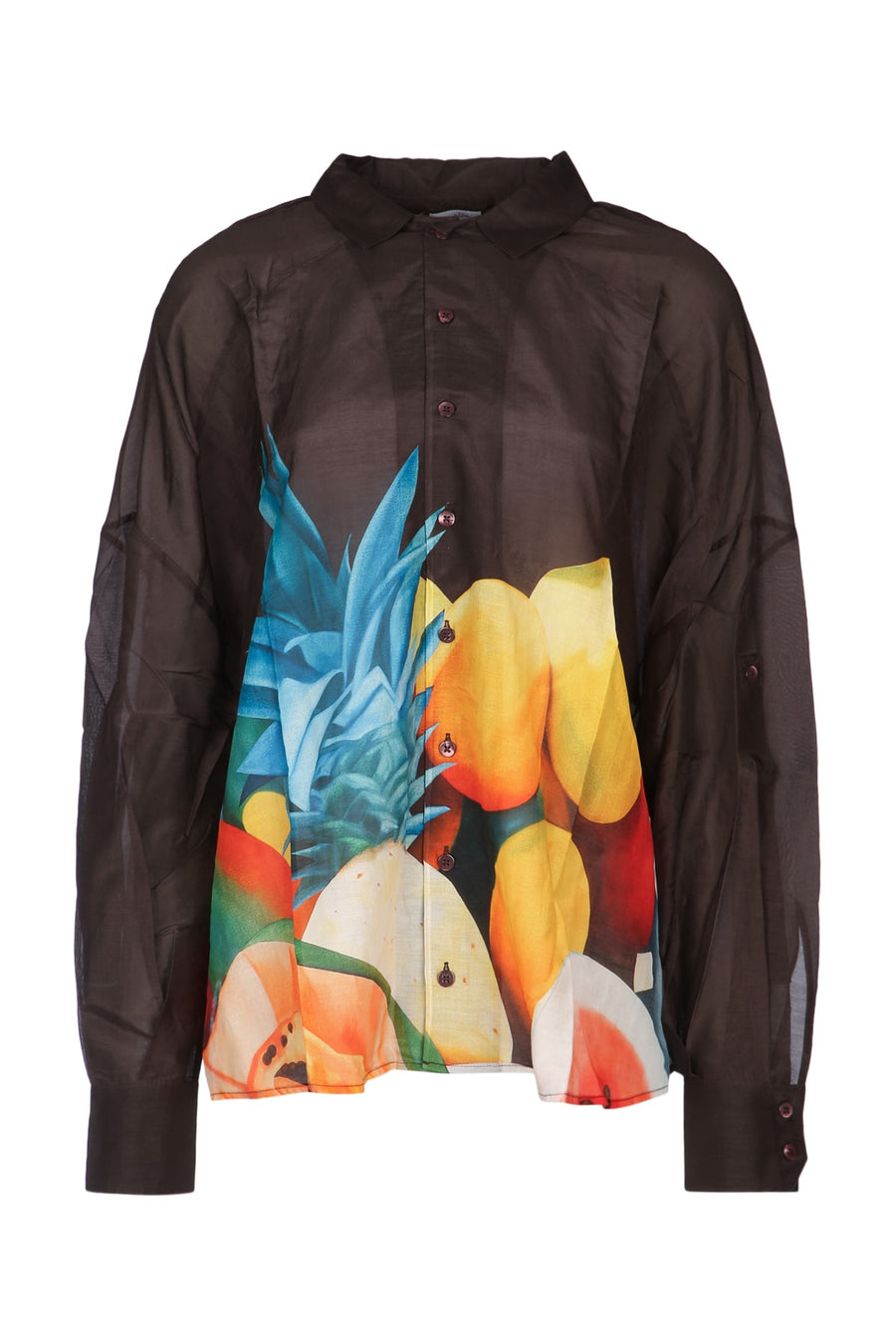 Donde Esteban Long Silk shirt in brown