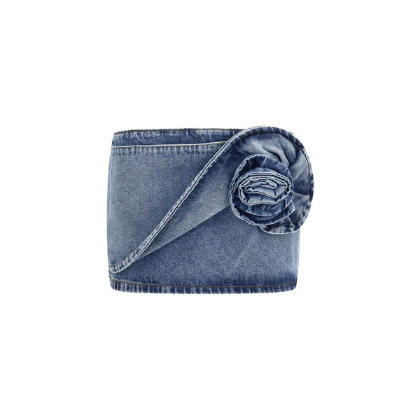 Magda Butrym 100% Cotton denim shorts in blue