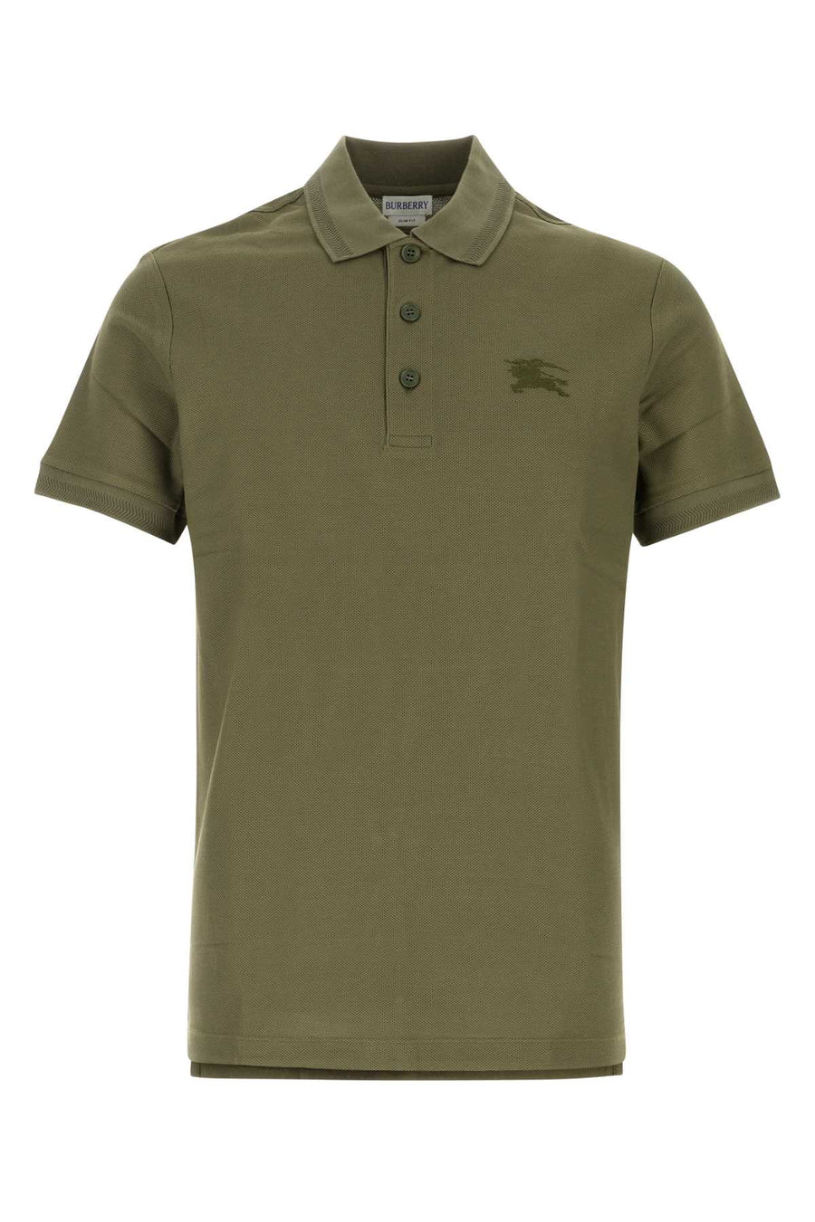 Army Green Piquet Polo Shirt Olive Exterior: Cotton T-shirt